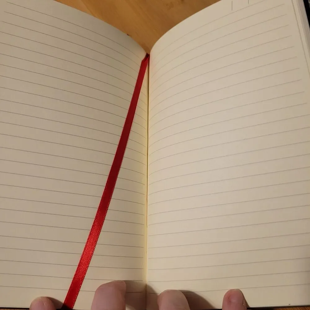 Red Leather Blank Lined Journal Notebook Bedazzled Red Stripe Sparkle Size A5